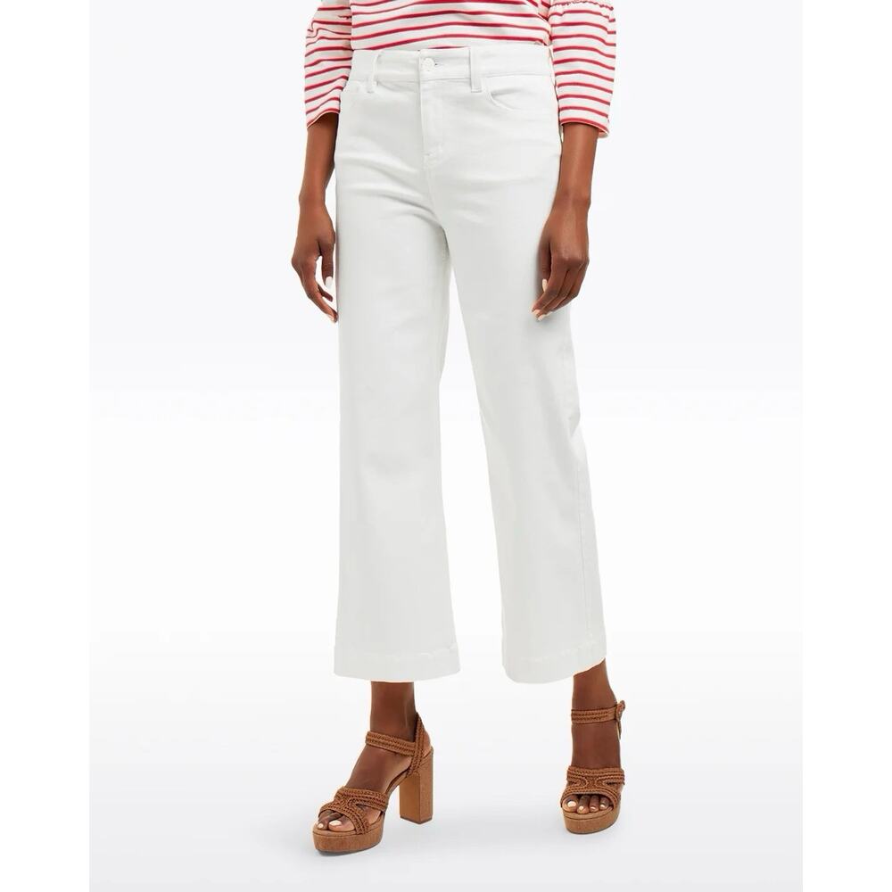 Gap Size 16 Cropped‎ High Rise Straight Wide Leg Pants Trousers White Vintage